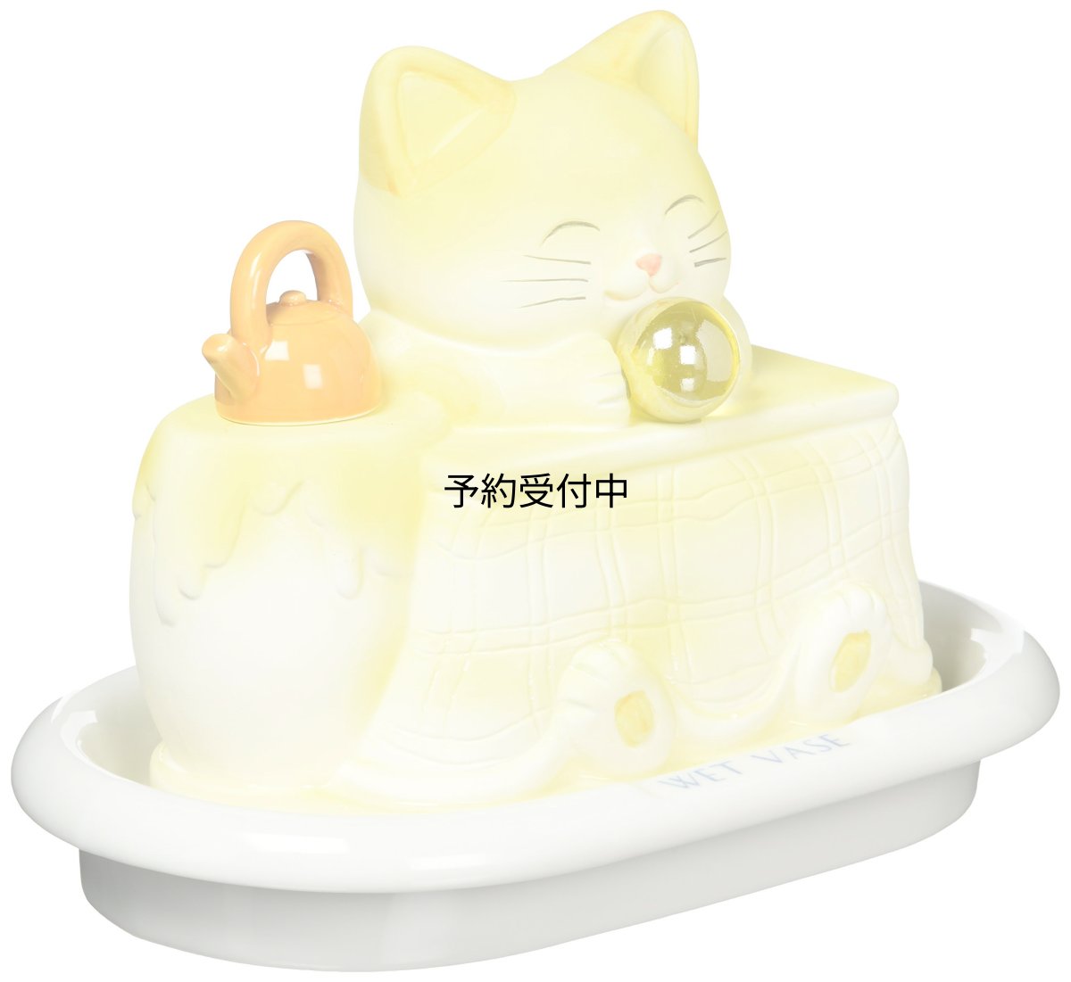画像1: かわいい雑貨 アニマル キャット エコ加湿器 卓上 陶器 気化式 イエロー ＳＡＮ２１２ (1)