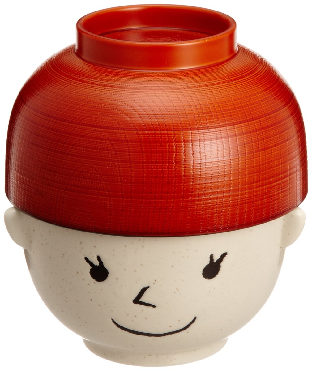 画像1: サンアート かわいい食器 「 まんぷくシリーズ こども 食器（磁器と樹脂） 」 美濃焼 乙女 汁椀・茶碗 セット ３５０ｇ ＳＡＮ２１６５?２ (1)