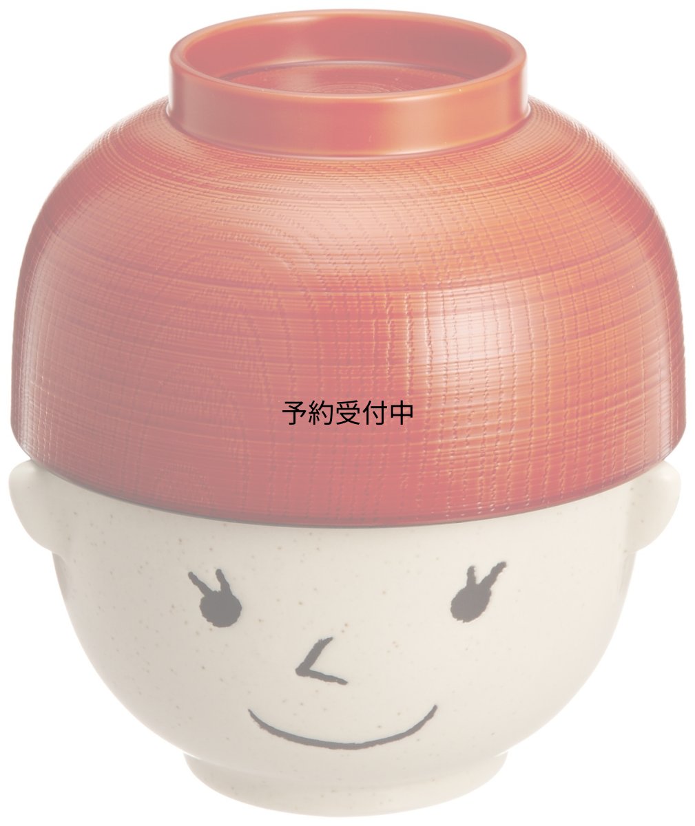 画像1: サンアート かわいい食器 「 まんぷくシリーズ こども 食器（磁器と樹脂） 」 美濃焼 乙女 汁椀・茶碗 セット ３５０ｇ ＳＡＮ２１６５?２ (1)
