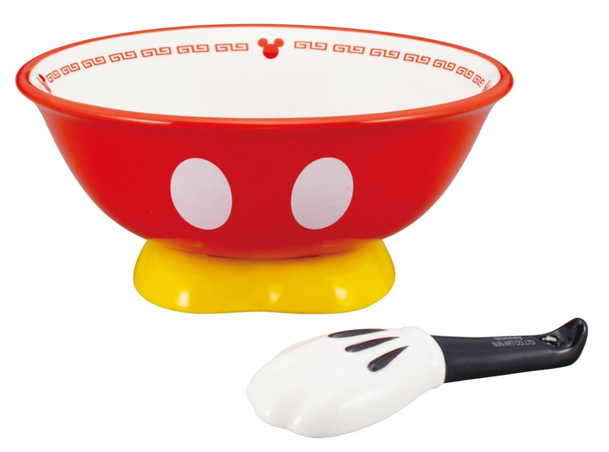 画像1: ディズニー ミッキーマウス ラーメンセット（レンゲ付） ＳＡＮ２１６９ (1)
