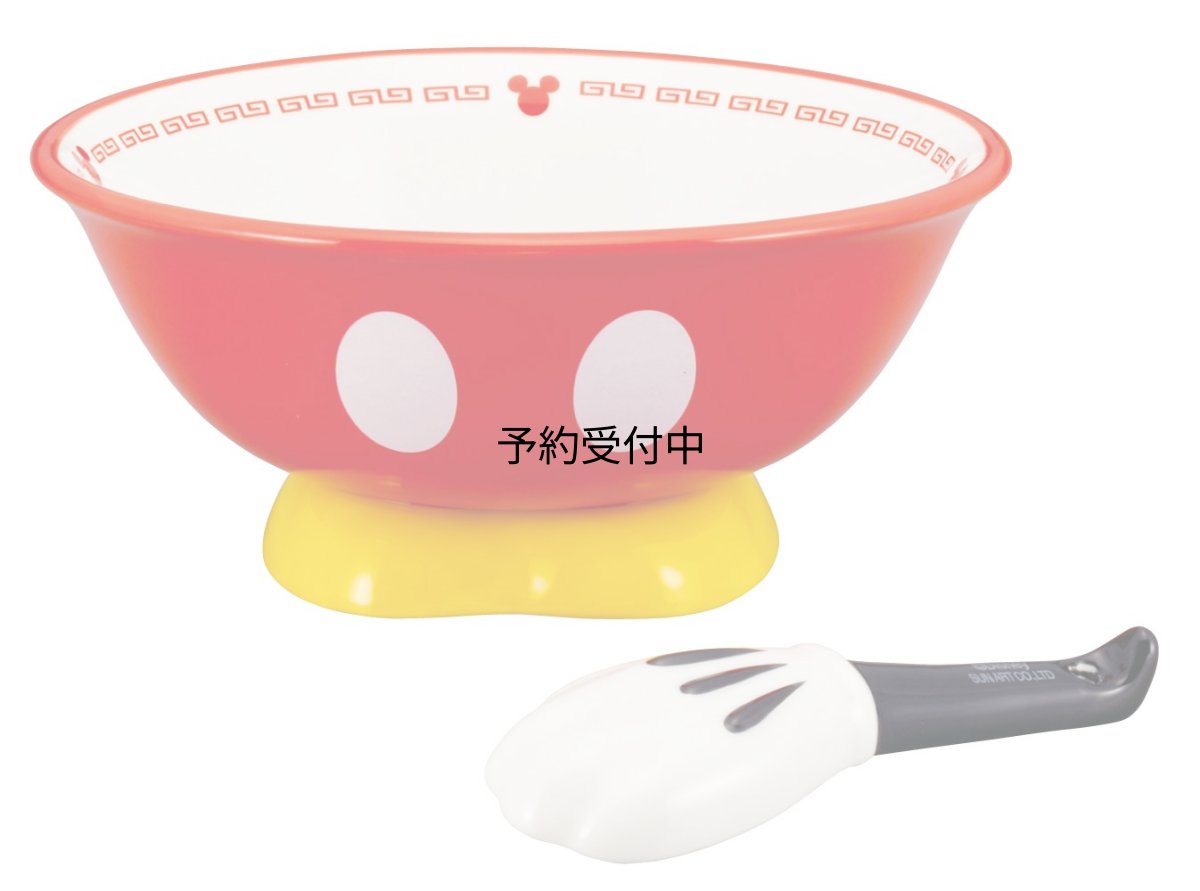 画像1: ディズニー ミッキーマウス ラーメンセット（レンゲ付） ＳＡＮ２１６９ (1)