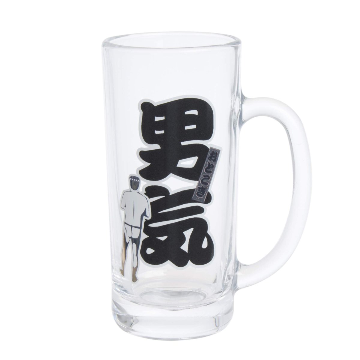 画像1: サンアート おもしろ食器 「 モテる男は 」 男気 ビールグラス・ジョッキ ３３０ｃｃ クリア ＳＡＮ２１９５ (1)