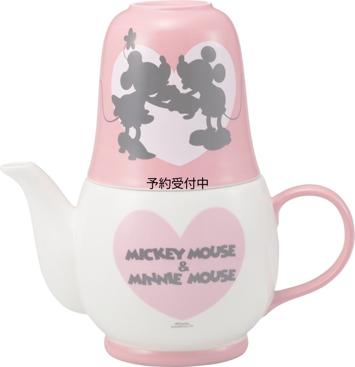 画像1: サンアート ディズニー ミッキー＆ミニー ティーポット＆カップ（２人用ティーセット） ＳＡＮ２２２８ (1)