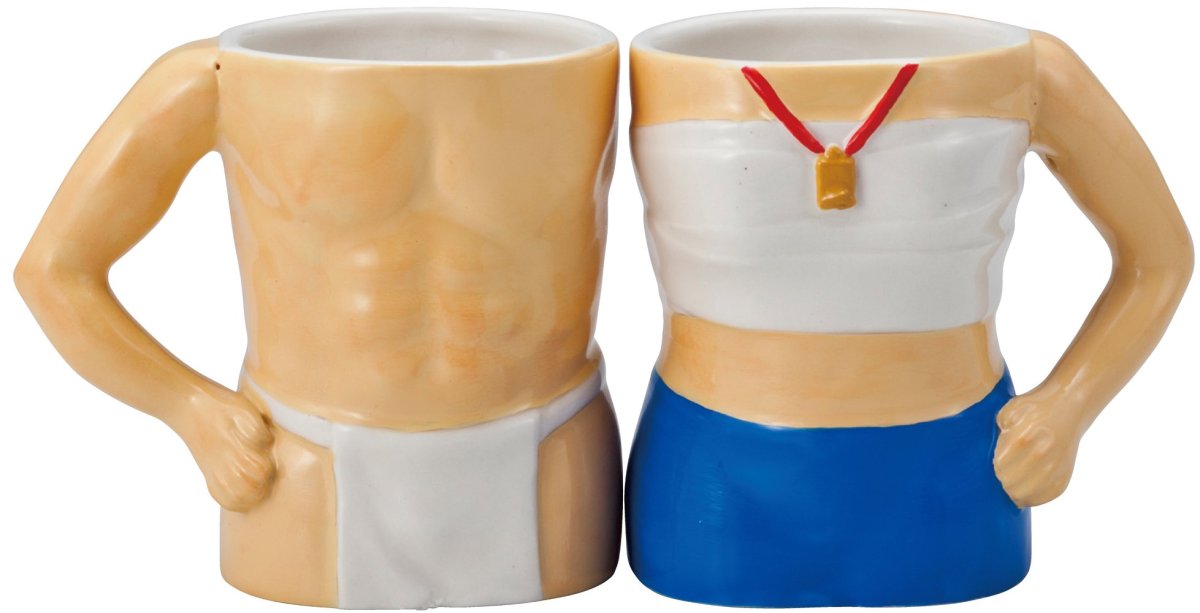 画像1: サンアート おもしろ食器 「 お祭り 」 ペア マグカップ １８０ｃｃ ＳＡＮ２２３７ (1)