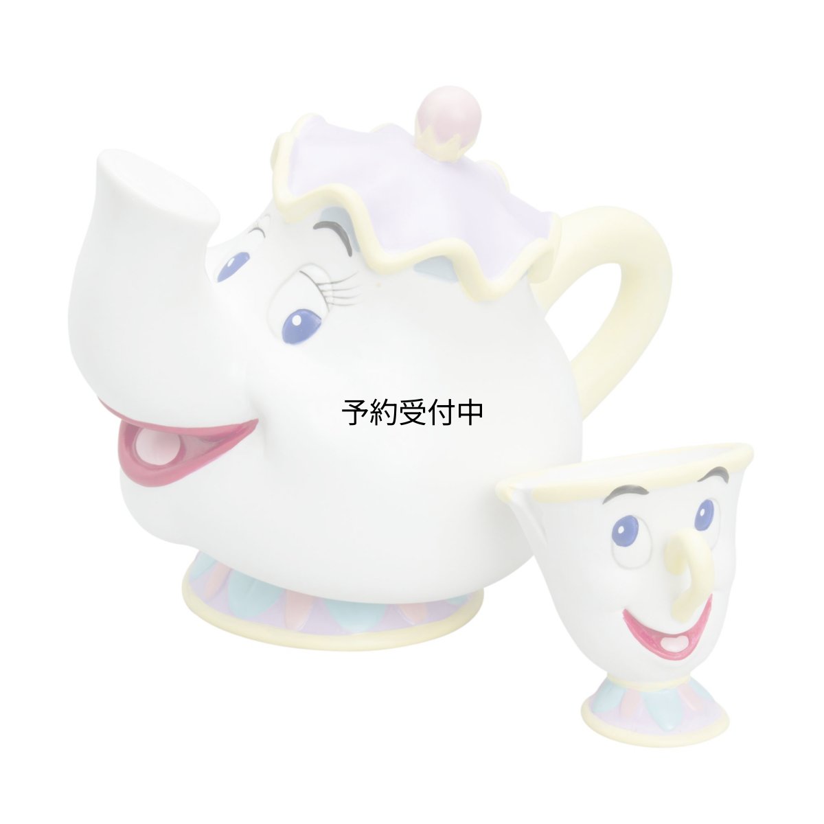 画像1: サンアート ディズニー 「 美女と野獣 」 ポット夫人＆チップ 貯金箱 ＳＡＮ２７４３ クリーム 直径１８ (1)