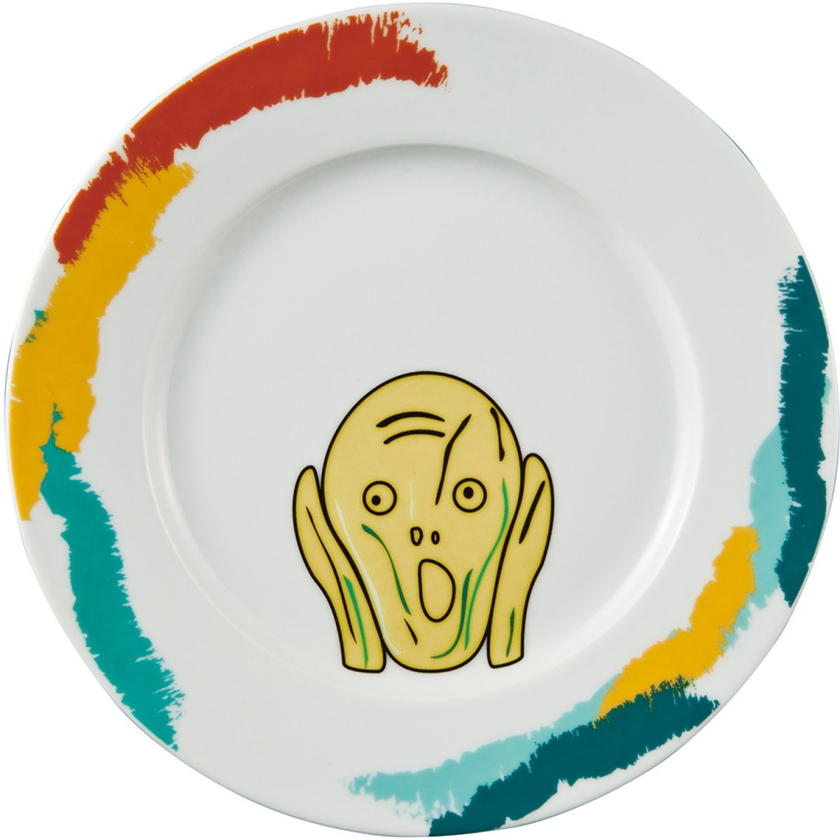 画像1: サンアート おもしろ食器 「 偉人フェイスディッシュ 」 ムンクの叫び 中皿 直径２３．６ｃｍ ＳＡＮ２７６７?１ (1)