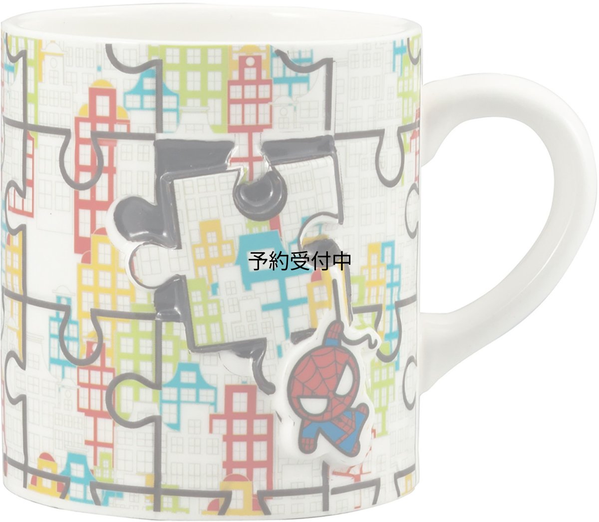 画像1: サンアート ＭＡＲＶＥＬ（マーベル） 「 スパイダーマン 」 パズル柄 マグカップ ホワイト ３１０ｍｌ ＳＡＮ２８０４ 直径８ｃｍ (1)