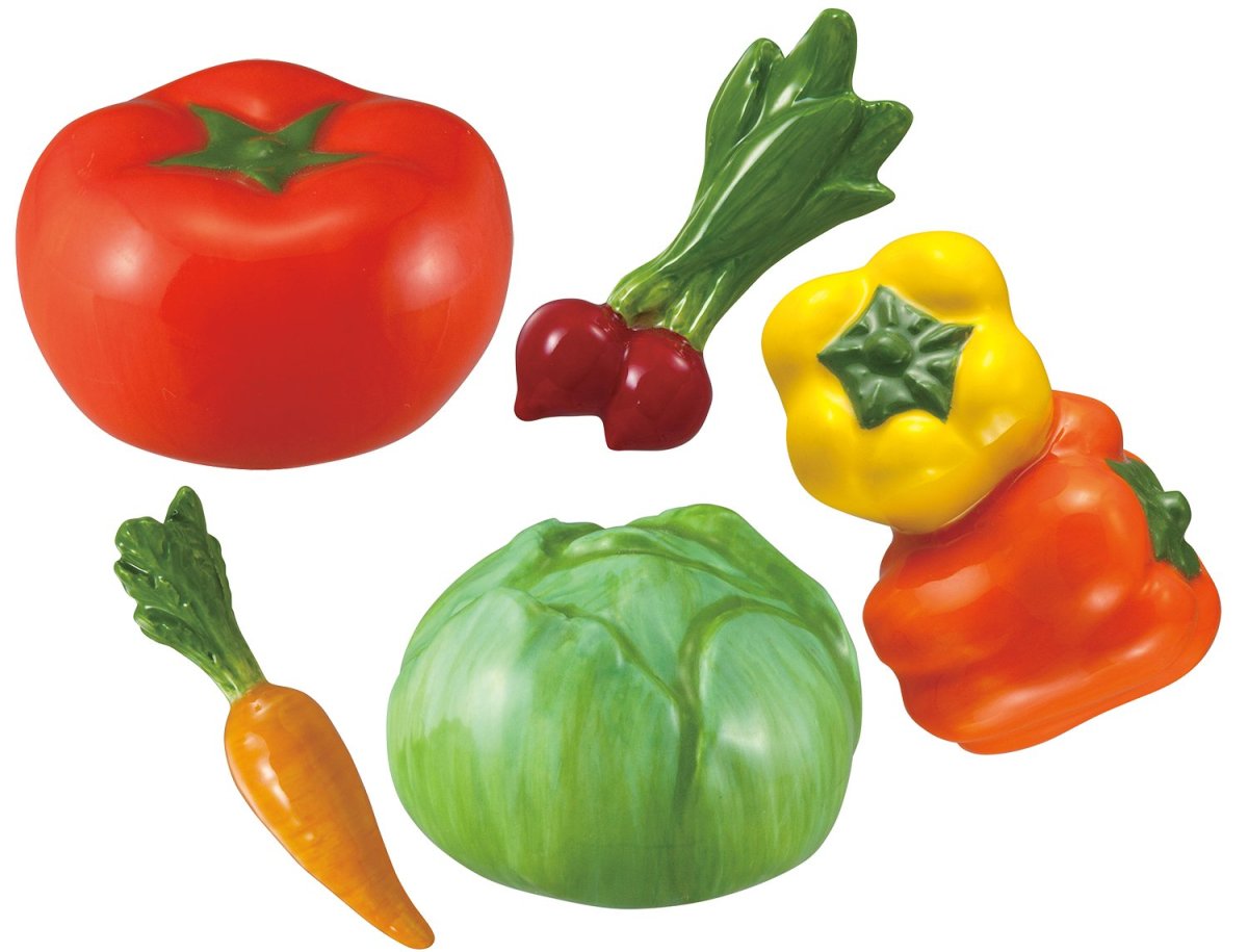 画像1: サンアート 箸置き レッド １４．５ｃｍ 野菜はしおき ５個セット （カゴ入） ｓａｎ２９３６ (1)