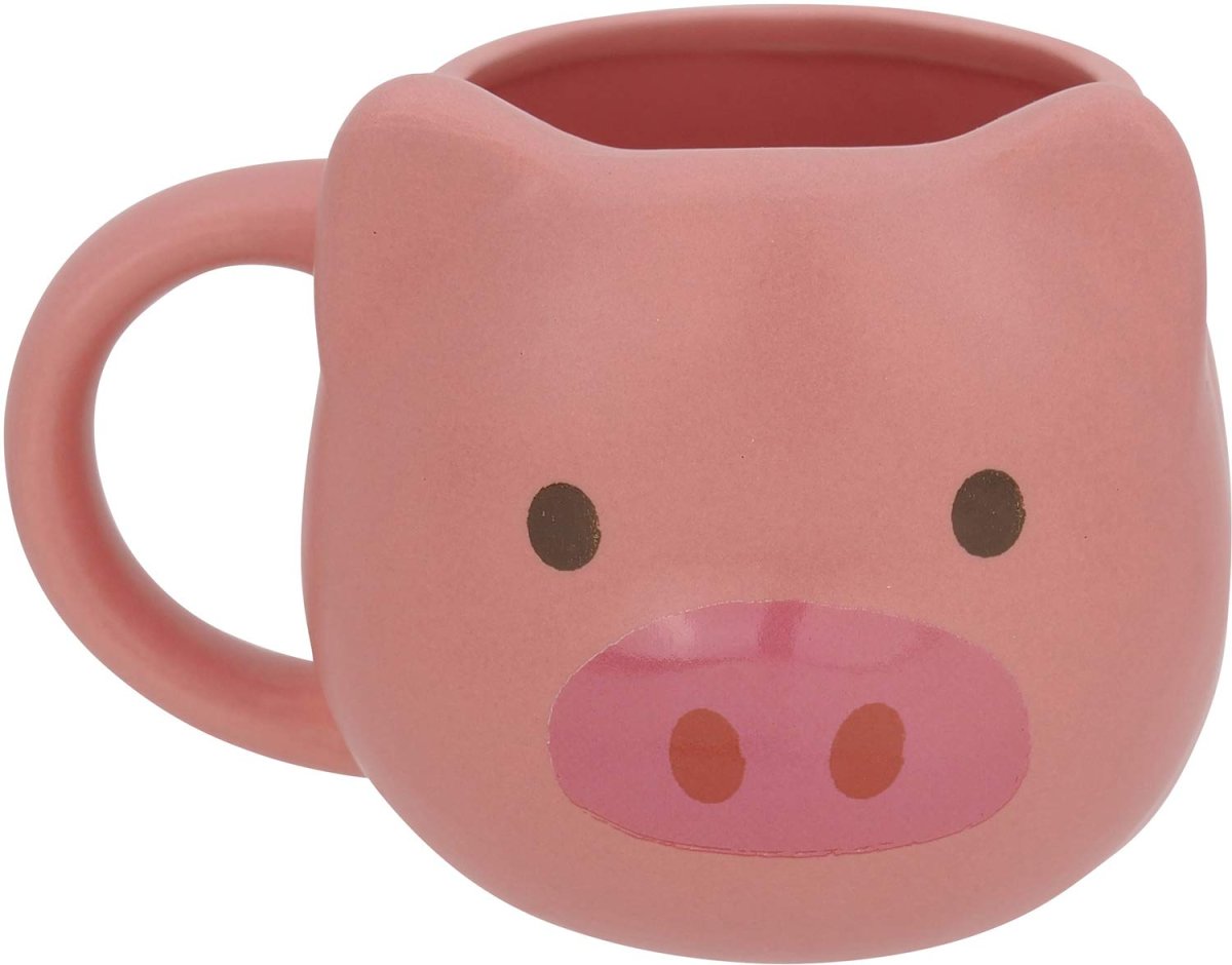 画像1: サンアート かわいい食器 「 おうちカフェ 動物 」 ブタ フェイス マグカップ ３７５ｍｌ ｓａｎ３０１２?２ (1)