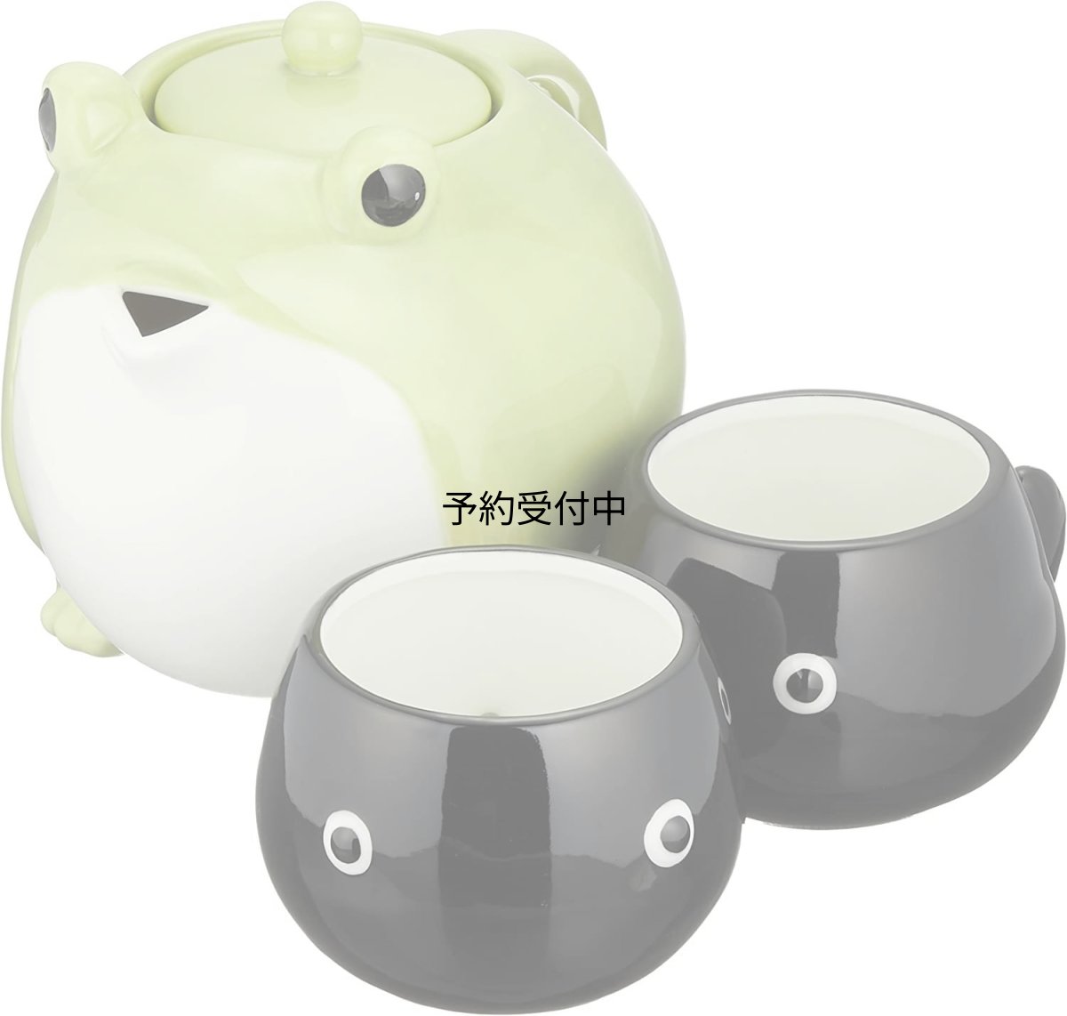 画像1: サンアート かわいい食器 ティーポット ＆ ティーカップ セット カエル親子 ６００ｍｌ・１４０ｍｌ ＳＡＮ３２９３ (1)