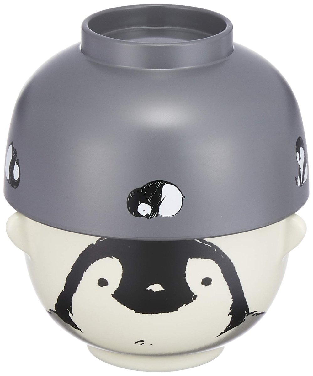 画像1: かわいい食器 モノクロあにまる 汁椀・お茶碗 セット ２００ｍｌ ミニ ペンギン ＳＡＮ３３１１?３ 日本製 (1)