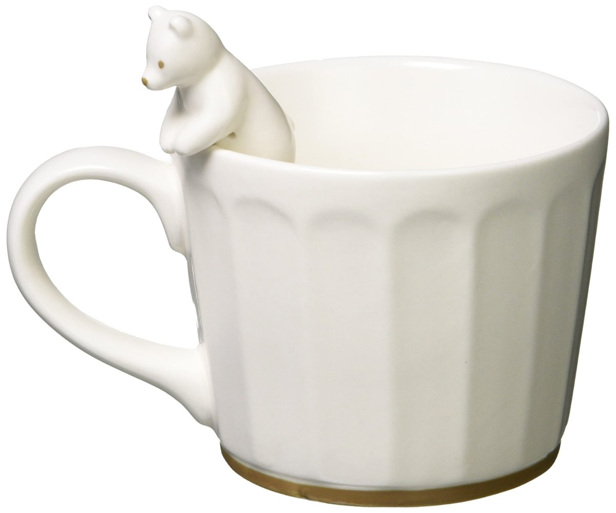 画像1: かわいい食器 ＷＨＩＴＥ ＺＯＯ マグカップ フィギュア付き シロクマ ＳＡＮ３３９７?１ (1)