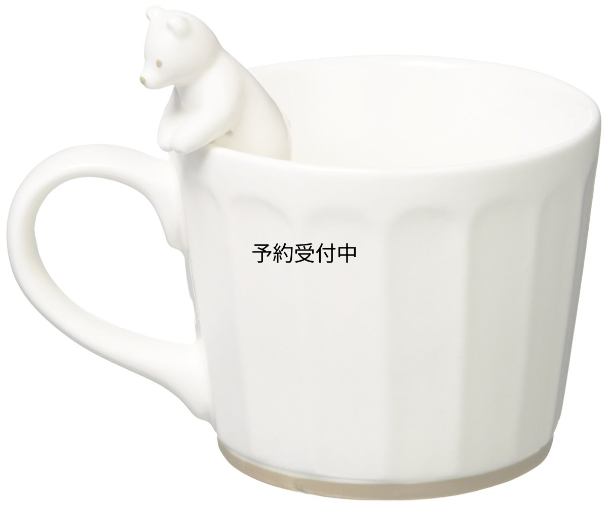 画像1: かわいい食器 ＷＨＩＴＥ ＺＯＯ マグカップ フィギュア付き シロクマ ＳＡＮ３３９７?１ (1)