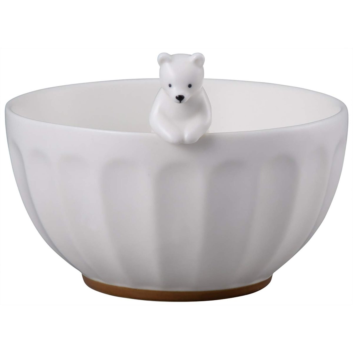 画像1: かわいい食器 ＷＨＩＴＥ ＺＯＯ お茶碗 フィギュア付き シロクマ ＳＡＮ３３９８?１ (1)