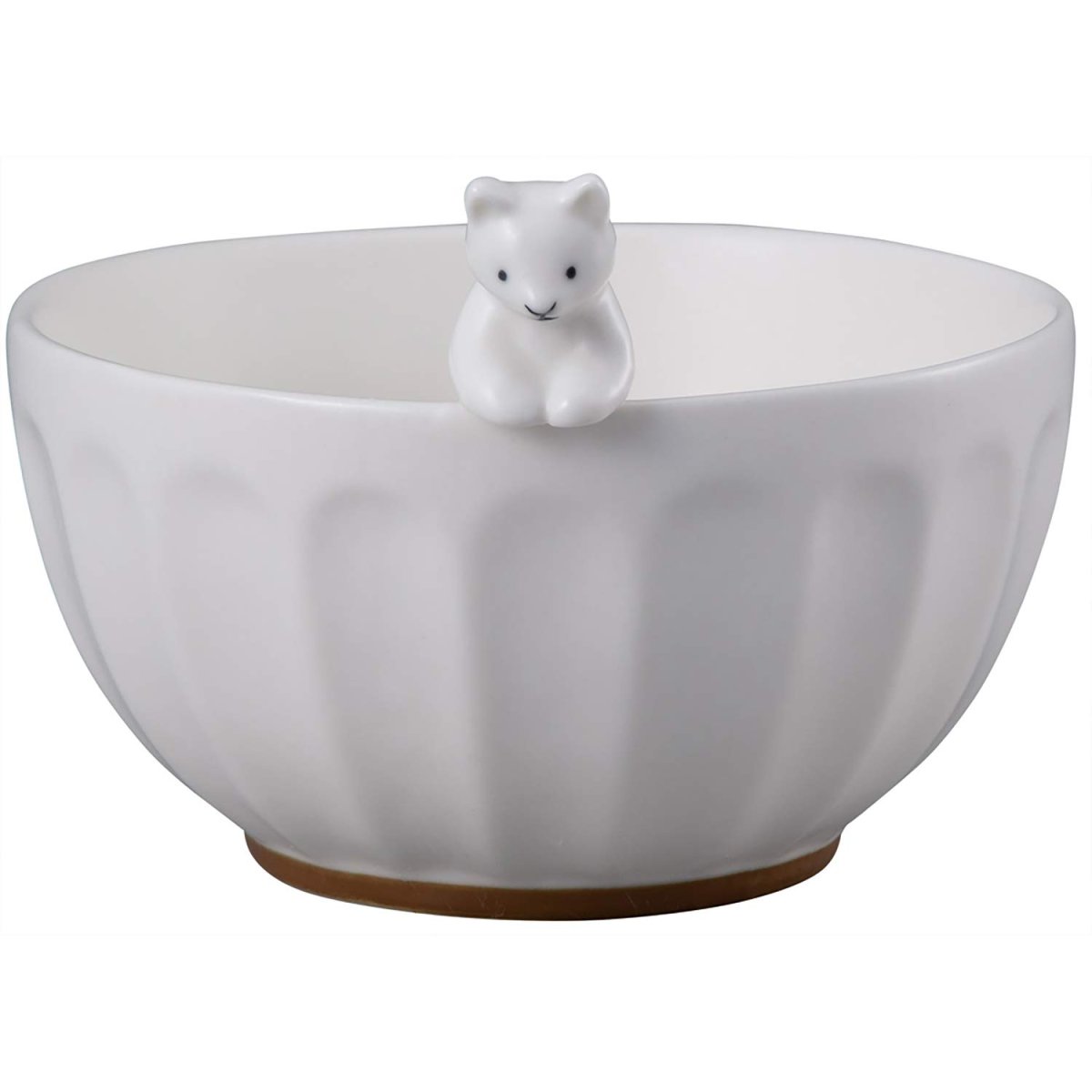 画像1: サンアート かわいい食器 ＷＨＩＴＥ ＺＯＯ お茶碗 フィギュア付き ネコ ＳＡＮ３３９８?３ (1)