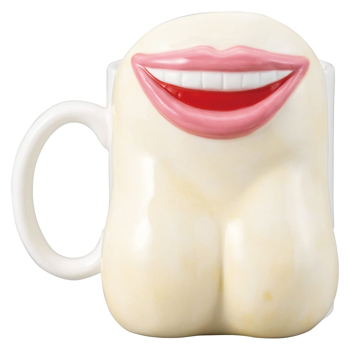 画像1: サンアート おもしろ食器 顔面変身 マグカップ ケツアゴ ＳＡＮ３５３８?３ (1)