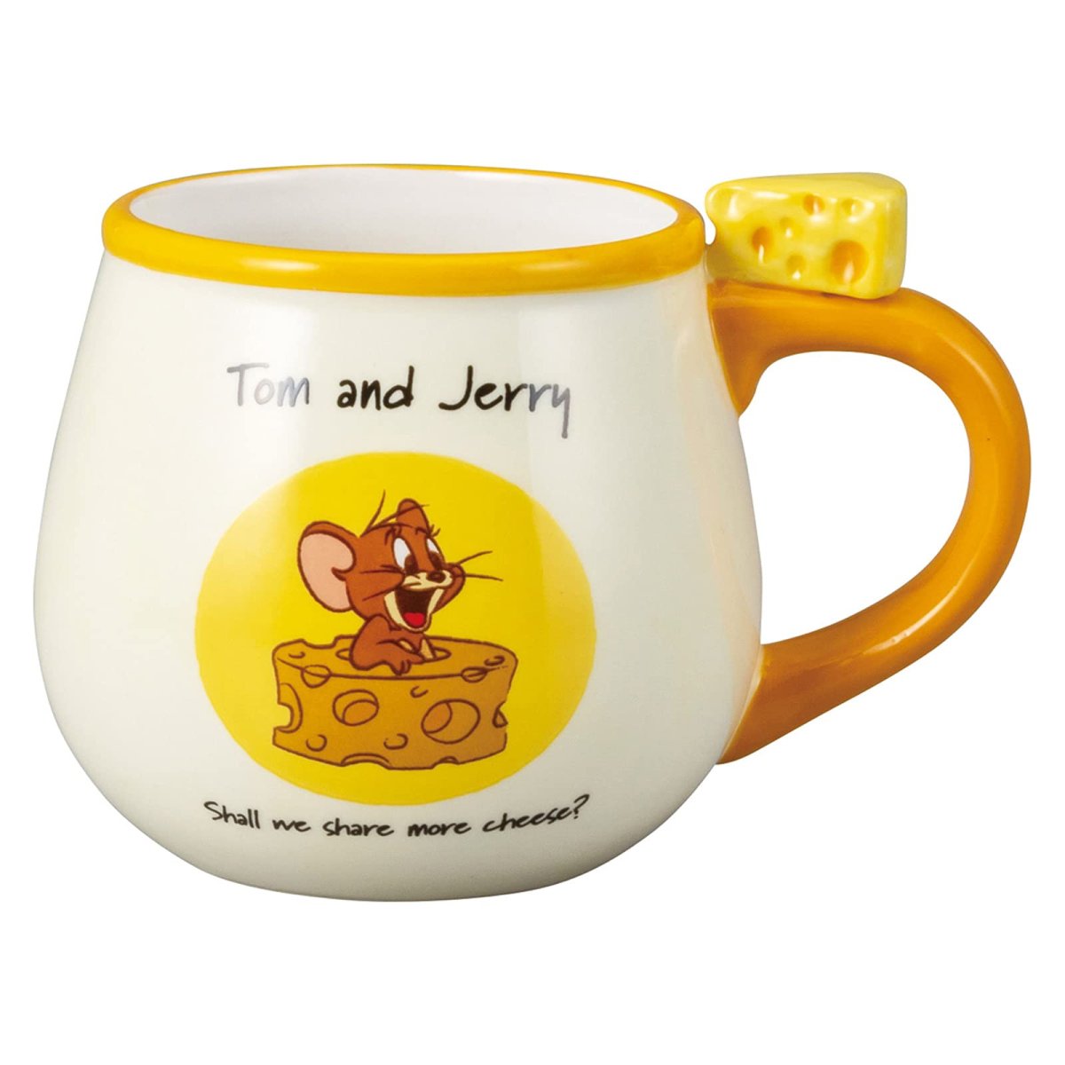 画像1: 「 トムとジェリー 」 ジェリーとチーズ マグカップ フィギュア付 ３４０ｍｌ ＳＡＮ３５７９ (1)