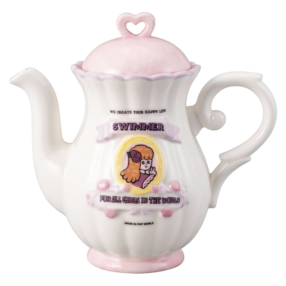 画像1: サンアート 「 ＳＷＩＭＭＥＲ 」 ティーポット 約１２５０ｍｌ ＲＯＳＥ ＳＡＮ３６６１ ピンク (1)