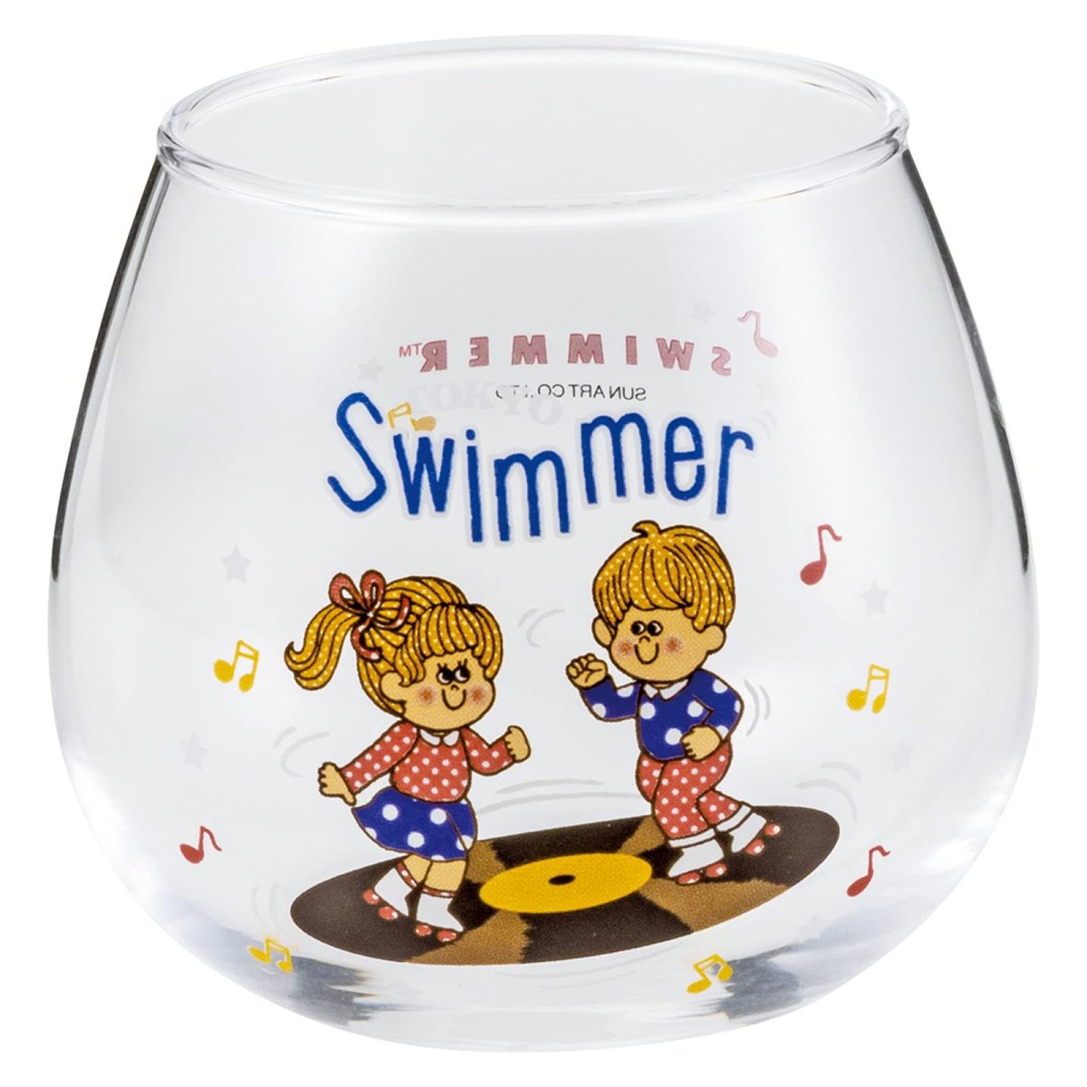 画像1: サンアート 「 ＳＷＩＭＭＥＲ 」 ゆらゆら グラス コップ ２９０ｍｌ ＢＯＹ＆ＧＩＲＬ 日本製 ＳＡＮ３６６３?１ (1)