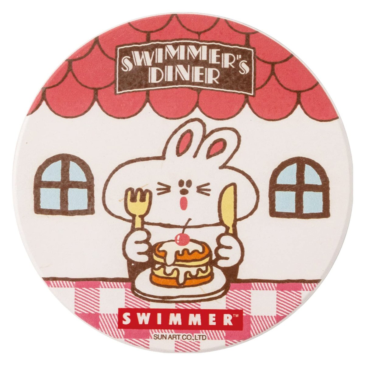 画像1: 「 ＳＷＩＭＭＥＲ 」 吸水 コースター 直径９ｃｍ ＤＩＮＥＲ ＳＡＮ３６６４?２ (1)