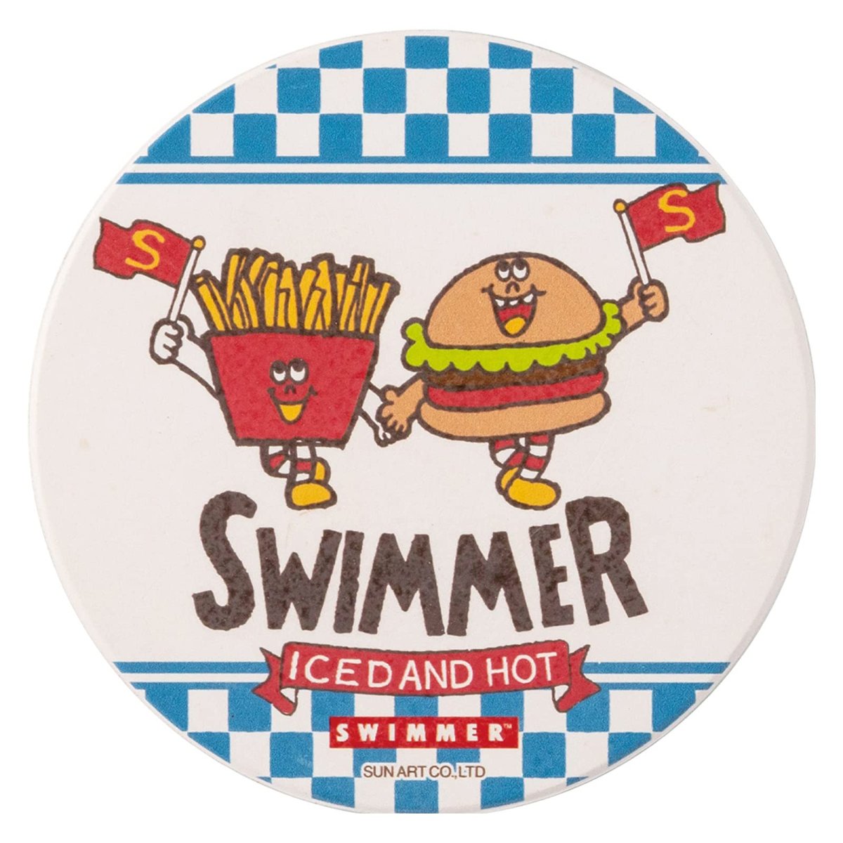 画像1: 「 ＳＷＩＭＭＥＲ 」 吸水 コースター 直径９ｃｍ ＦＯＯＤ ＳＡＮ３６６４?３ (1)