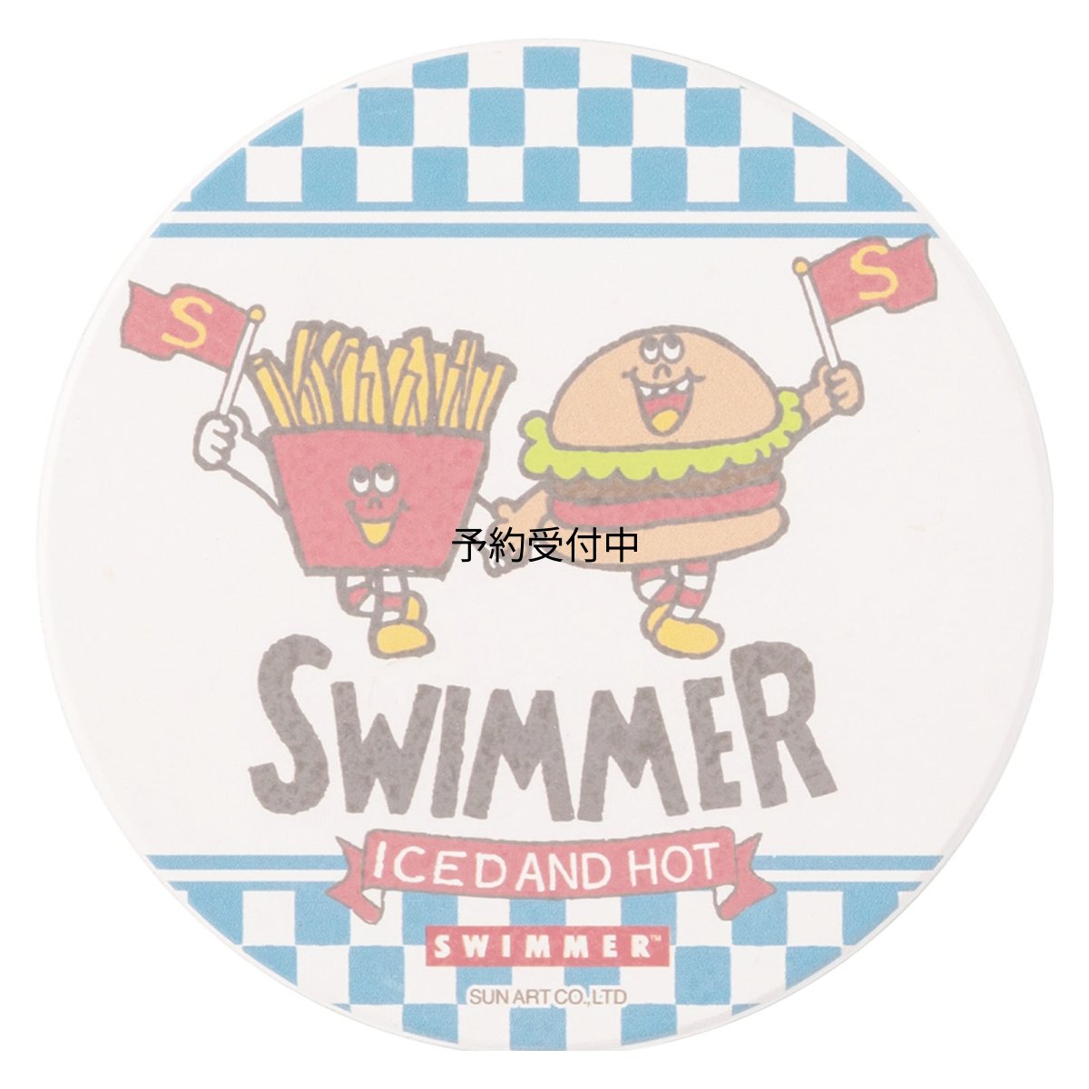 画像1: 「 ＳＷＩＭＭＥＲ 」 吸水 コースター 直径９ｃｍ ＦＯＯＤ ＳＡＮ３６６４?３ (1)