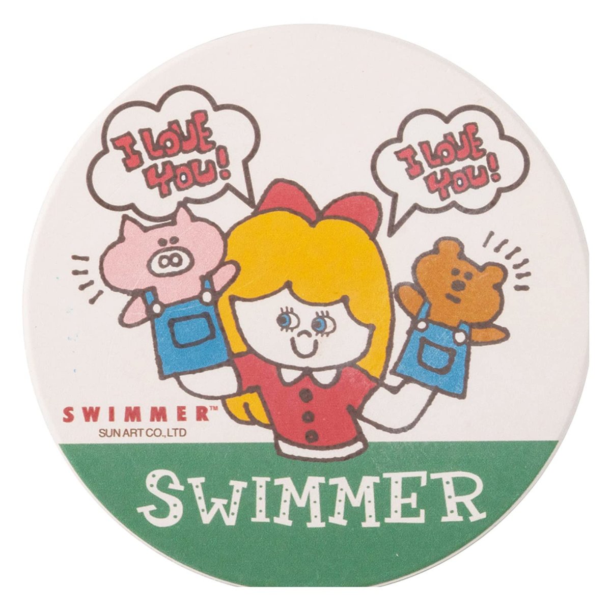 画像1: 「 ＳＷＩＭＭＥＲ 」 吸水 コースター 直径９ｃｍ ＰＡＰＥＴ ＳＡＮ３６６４?４ (1)