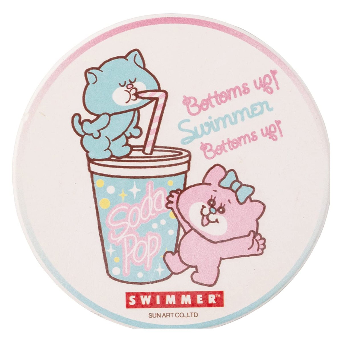 画像1: サンアート 「 ＳＷＩＭＭＥＲ 」 吸水 コースター 直径９ｃｍ ＳＯＤＡ ＳＡＮ３６６４?５ (1)