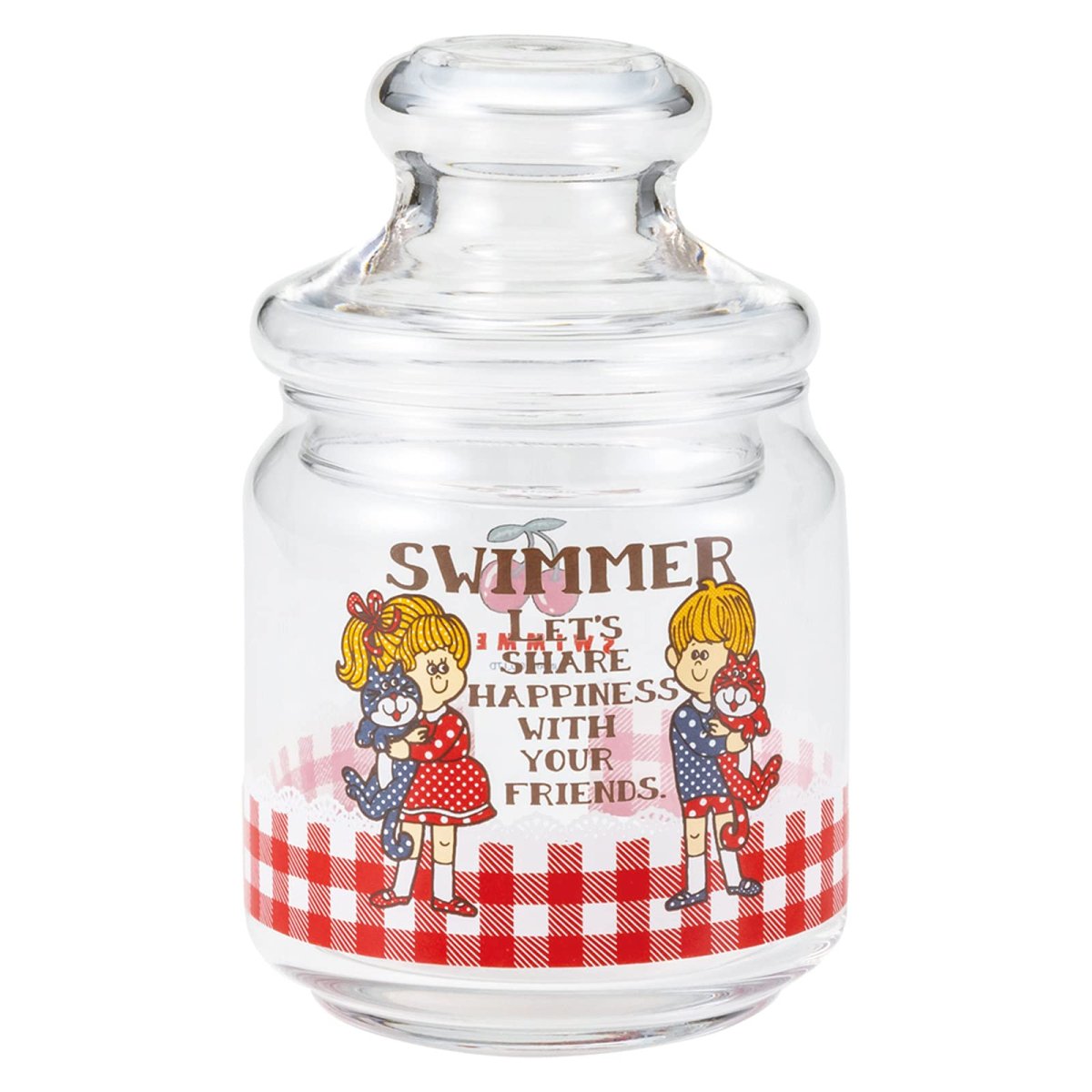 画像1: サンアート 「 ＳＷＩＭＭＥＲ 」 ガラス 保存容器 キャニスター ５００ｍｌ ＢＯＹ＆ＧＩＲＬ 日本製 ＳＡＮ３６６７?２ (1)