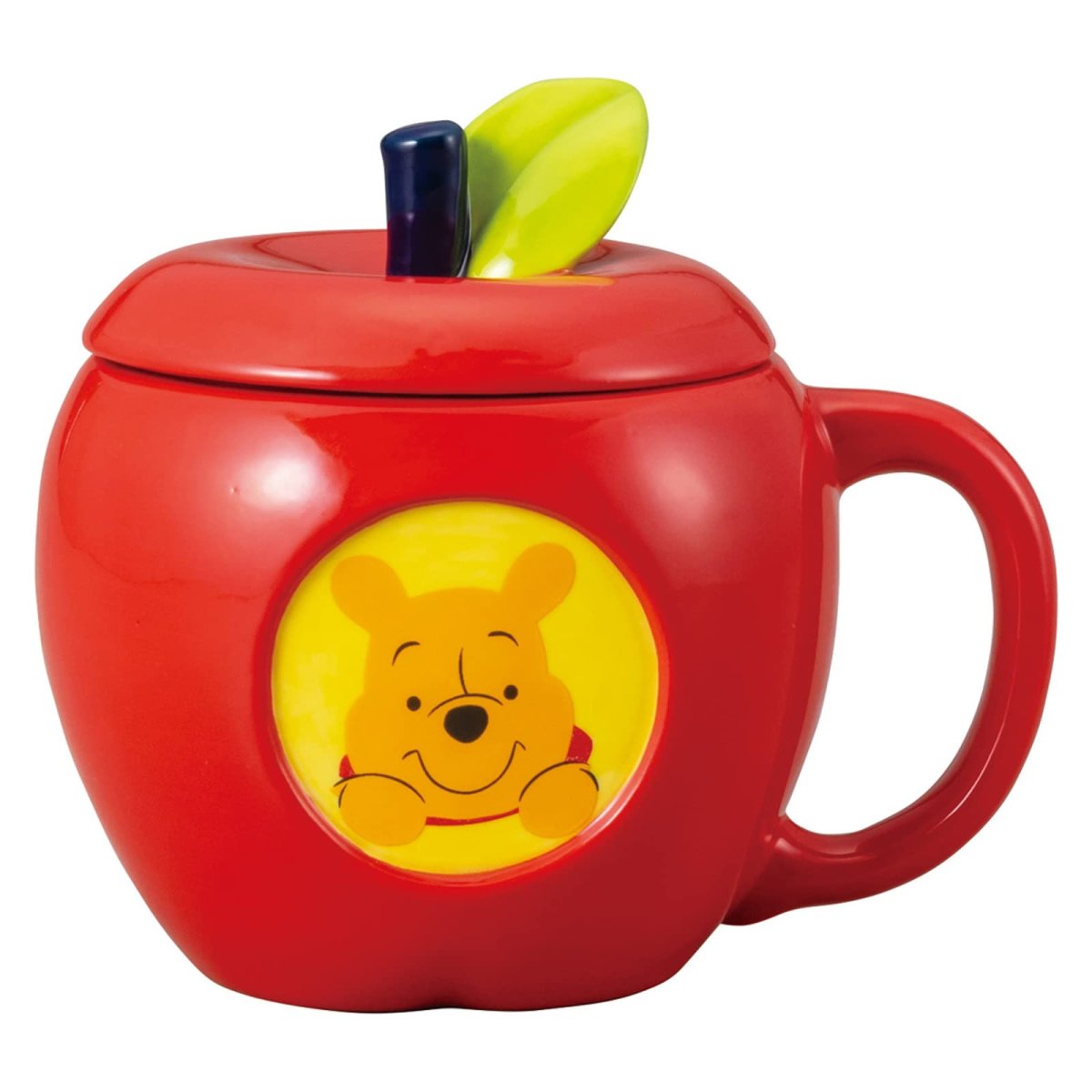 画像1: ディズニー 「 くまのプーさん 」 マグカップ 蓋付きリンゴ 約３４０ｍｌ ＳＡＮ３７０４ (1)