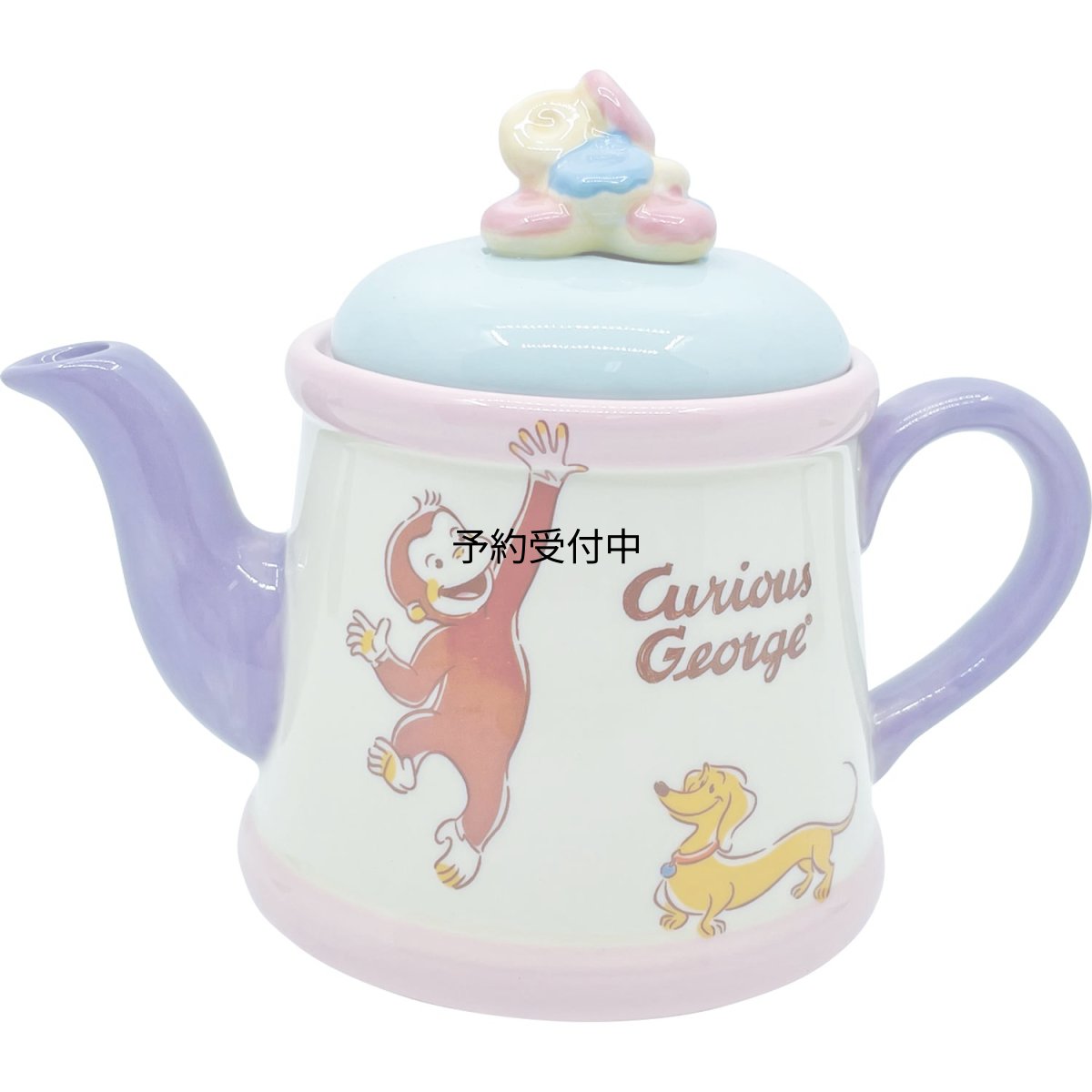 画像1: おさるのジョージ ティーポット 約３６０ｍｌ ドーナツ ＳＡＮ３７２３ (1)