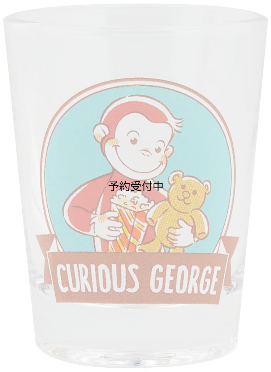 画像1: おさるのジョージ ミニ グラス タンブラー 約５０ｍｌ ポップコーン ＳＡＮ３７２８?２ (1)