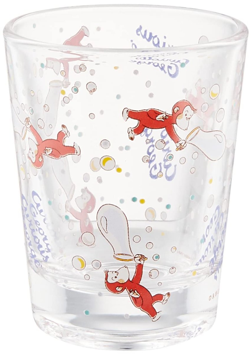画像1: サンアート おさるのジョージ ミニ グラス タンブラー 約５０ｍｌ しゃぼん玉 ＳＡＮ３７２８?３ (1)