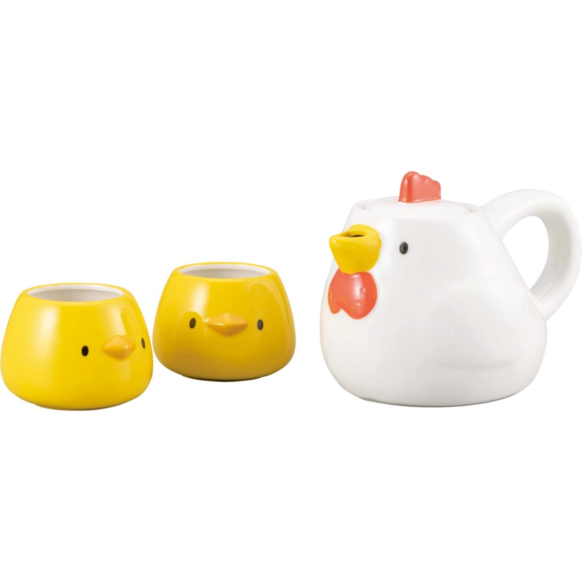 画像1: かわいい食器 ポット カップ ティー セット 約６００ｍｌ にわとり ひよこ 親子 ＳＡＮ３７５０ (1)