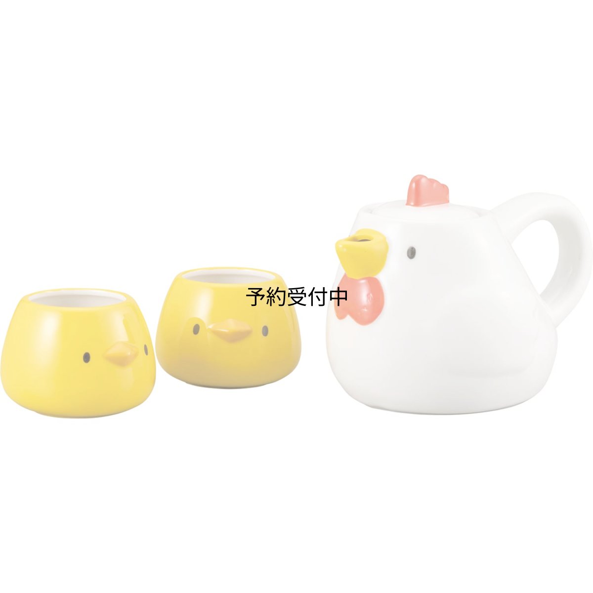 画像1: かわいい食器 ポット カップ ティー セット 約６００ｍｌ にわとり ひよこ 親子 ＳＡＮ３７５０ (1)