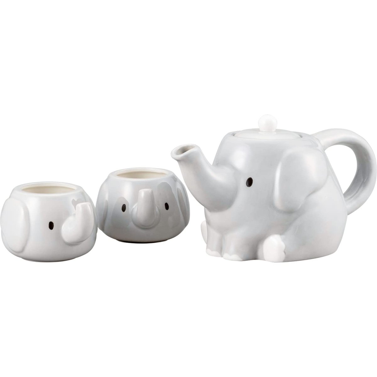 画像1: かわいい食器 ポット カップ ティー セット 約６００ｍｌ ぞう親子 ＳＡＮ３７５１ (1)