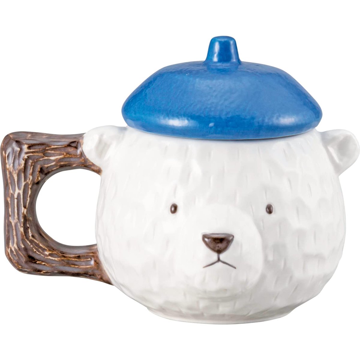画像1: かわいい食器 マグカップ 蓋付き 約２７０ｍｌ ベレーベア ＳＡＮ３７６３ (1)