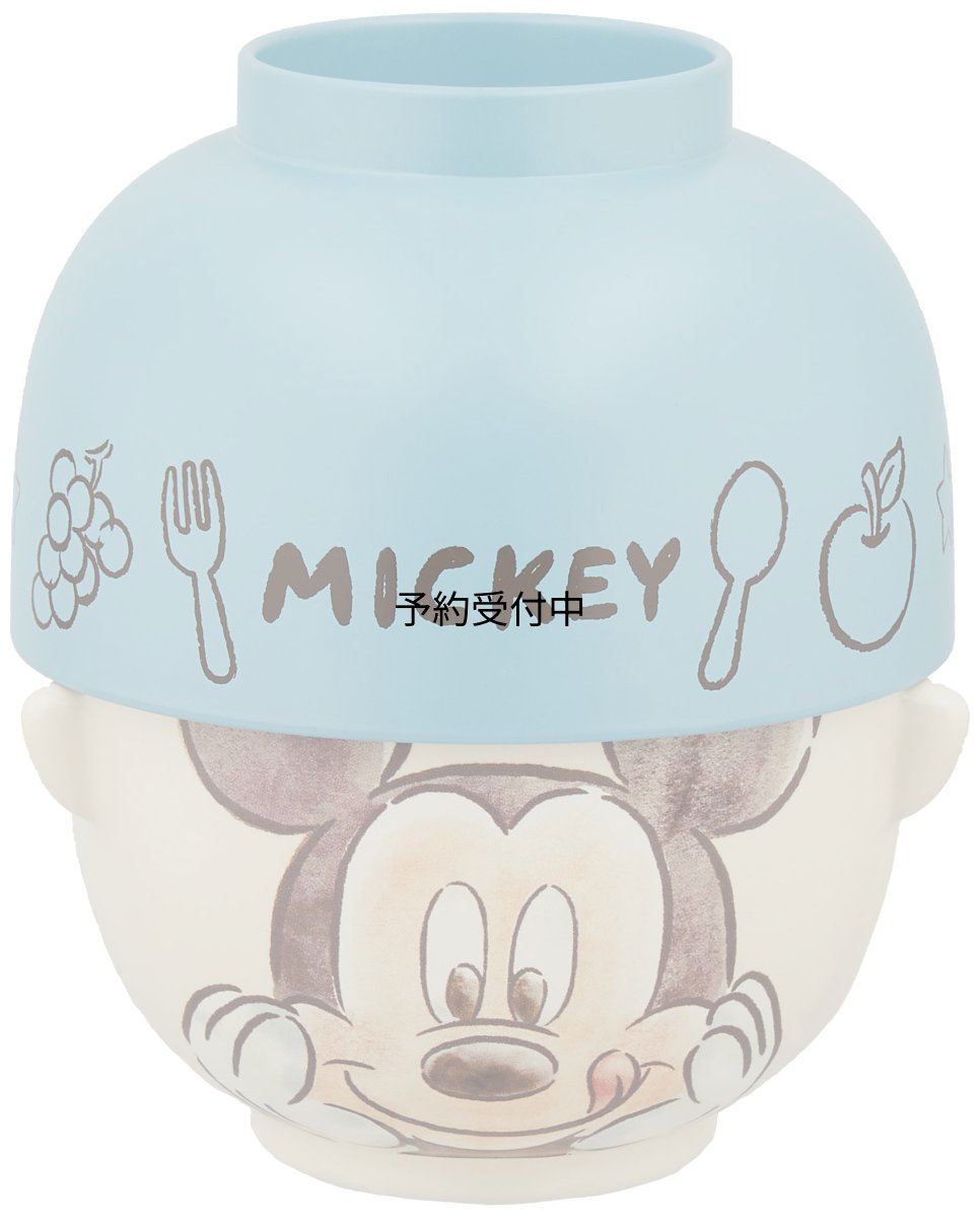 画像1: ディズニー ミッキーマウス 汁椀・お茶碗 セット 大 約４８０ｍｌ 水彩タッチ ＳＡＮ３２４７?１ (1)