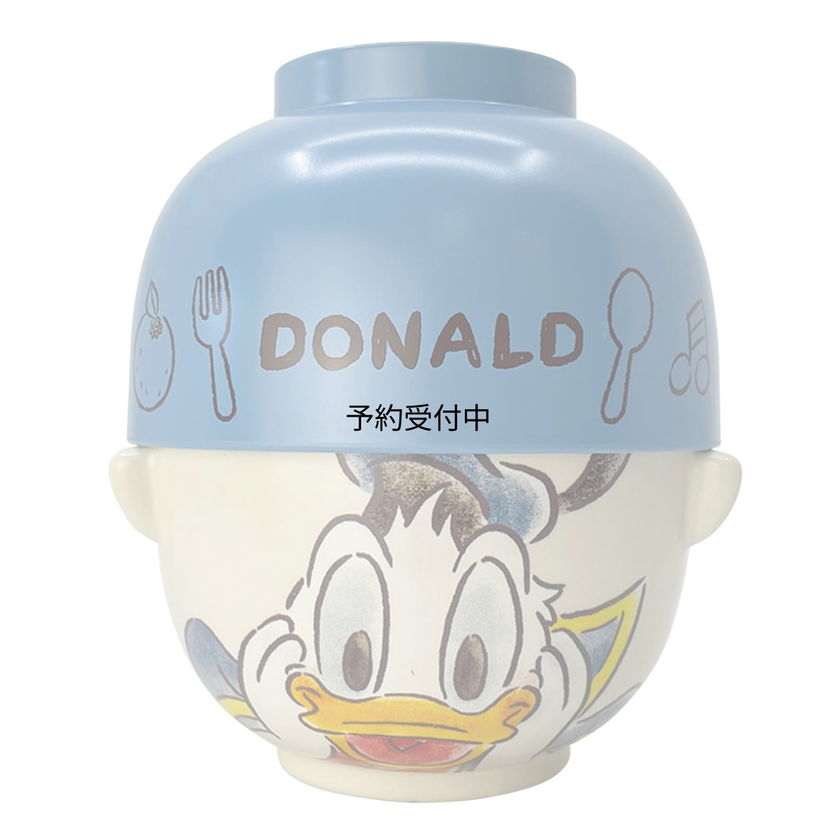 画像1: サンアート ディズニー ドナルドダッグ 汁椀・お茶碗 セット 大 約４８０ｍｌ 水彩タッチ ＳＡＮ３２４７?３ ブルー (1)