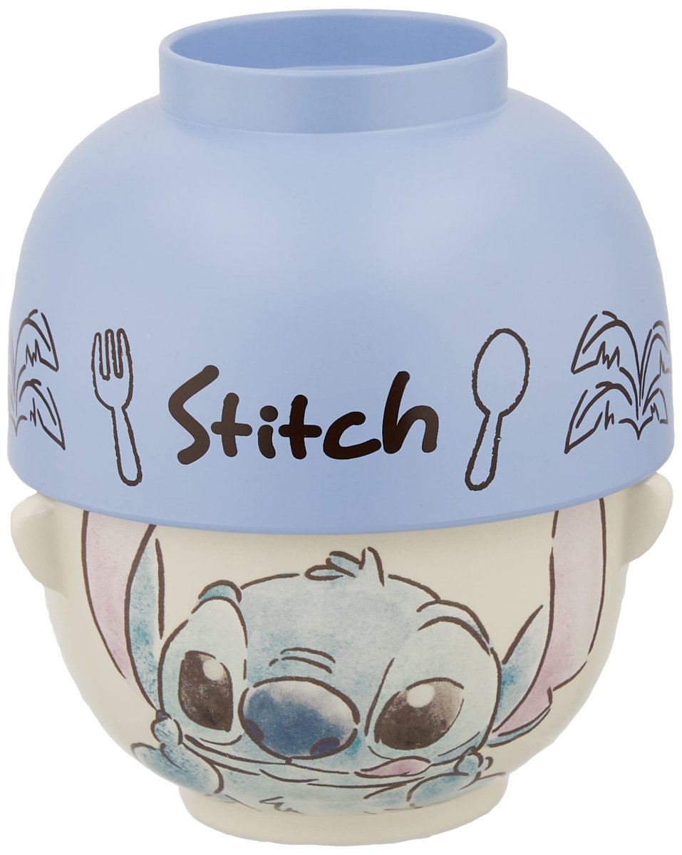画像1: サンアート ディズニー 「 リロ＆スティッチ 」 スティッチ 汁椀・お茶碗 セット 大 約４８０ｍｌ 水彩タッチ ＳＡＮ３２４７?８ ブルー (1)