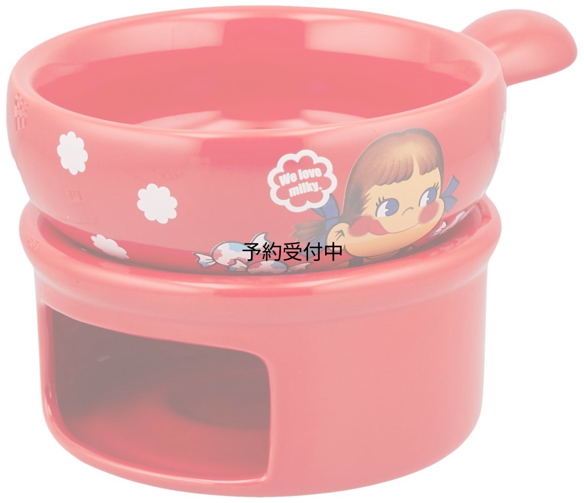 画像1: サンアート 不二家 ペコちゃん Ｐｅｋｏ フォンデュ セット 約３７０ｍｌ ＳＡＮ３７９９ レッド (1)