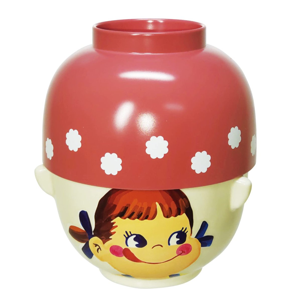 画像1: サンアート 不二家 ペコちゃん Ｐｅｋｏ 汁椀・お茶碗 セット 大 約４８０ｍｌ クレヨンタッチ ＳＡＮ３８０１ 透明 (1)