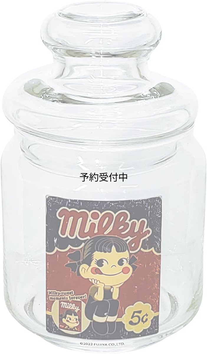 画像1: サンアート 不二家 ペコちゃん Ｐｅｋｏ ガラス キャンディー ポット 保存容器 キャニスター 約５００ｍｌ ５Ｃ ＳＡＮ３８００?２ 透明 (1)