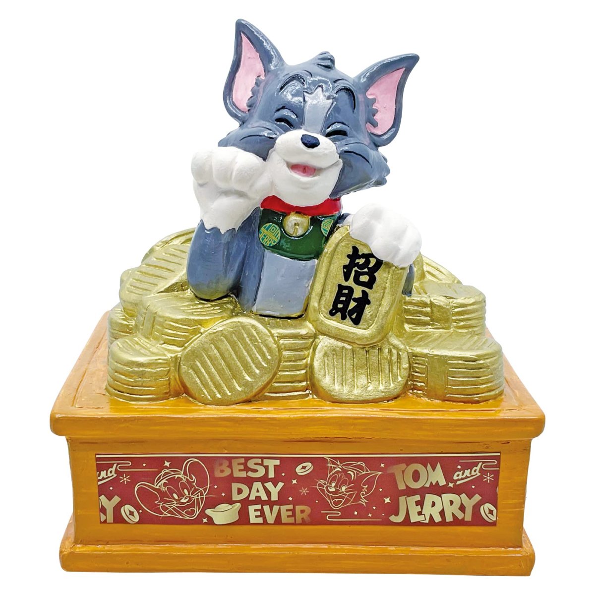 画像1: 「 トムとジェリー 」 トム 貯金箱 宝くじスタンド付き １３ｃｍ ＳＡＮ３８４７ (1)