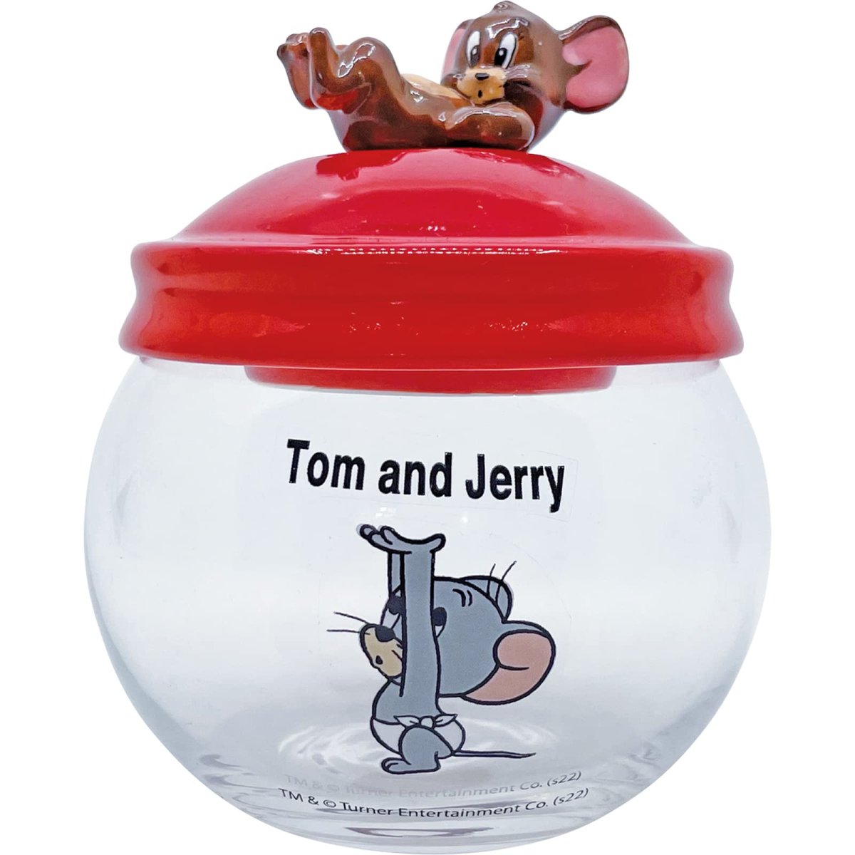 画像1: サンアート 「 トムとジェリー 」 ジェリー ＆ タフィー キャンディーポット ガラス キャニスター 保存容器 約３２０ｍｌ ＳＡＮ３９３０ 透明 (1)
