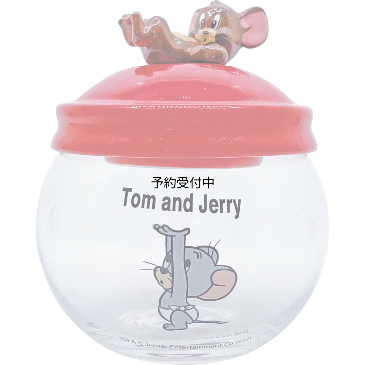 画像1: サンアート 「 トムとジェリー 」 ジェリー ＆ タフィー キャンディーポット ガラス キャニスター 保存容器 約３２０ｍｌ ＳＡＮ３９３０ 透明 (1)