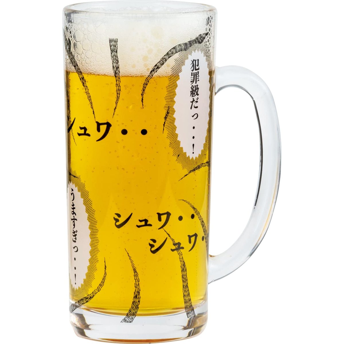 画像1: サンアート おもしろ食器 コミック ジョッキグラス 約３３０ｍｌ シュワシュワ 日本製 ＳＡＮ３８８１ (1)