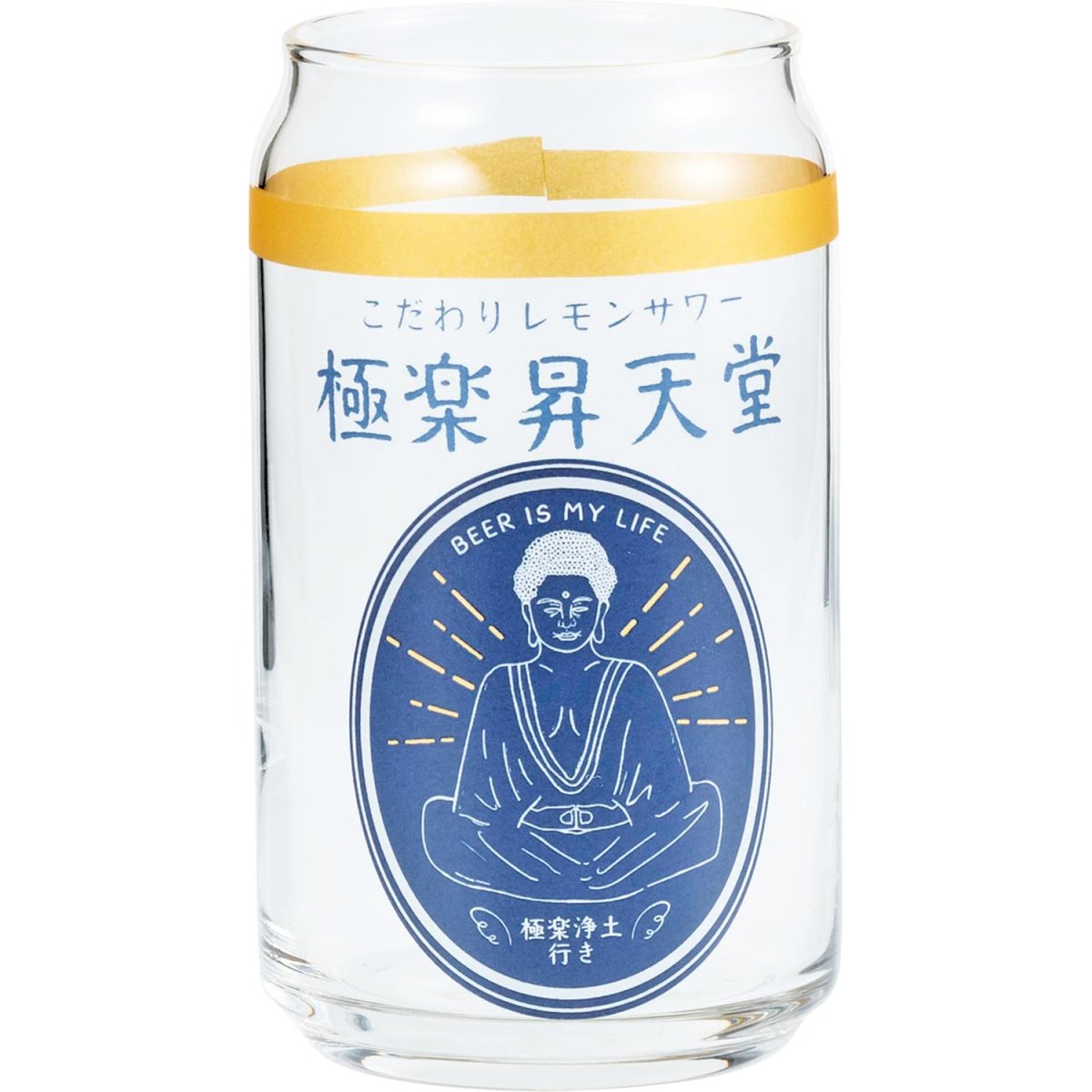 画像1: サンアート おもしろ食器 缶型 ガラス グラス 約３６０ｍｌ レモンサワー 日本製 ＳＡＮ３８８２?１ (1)