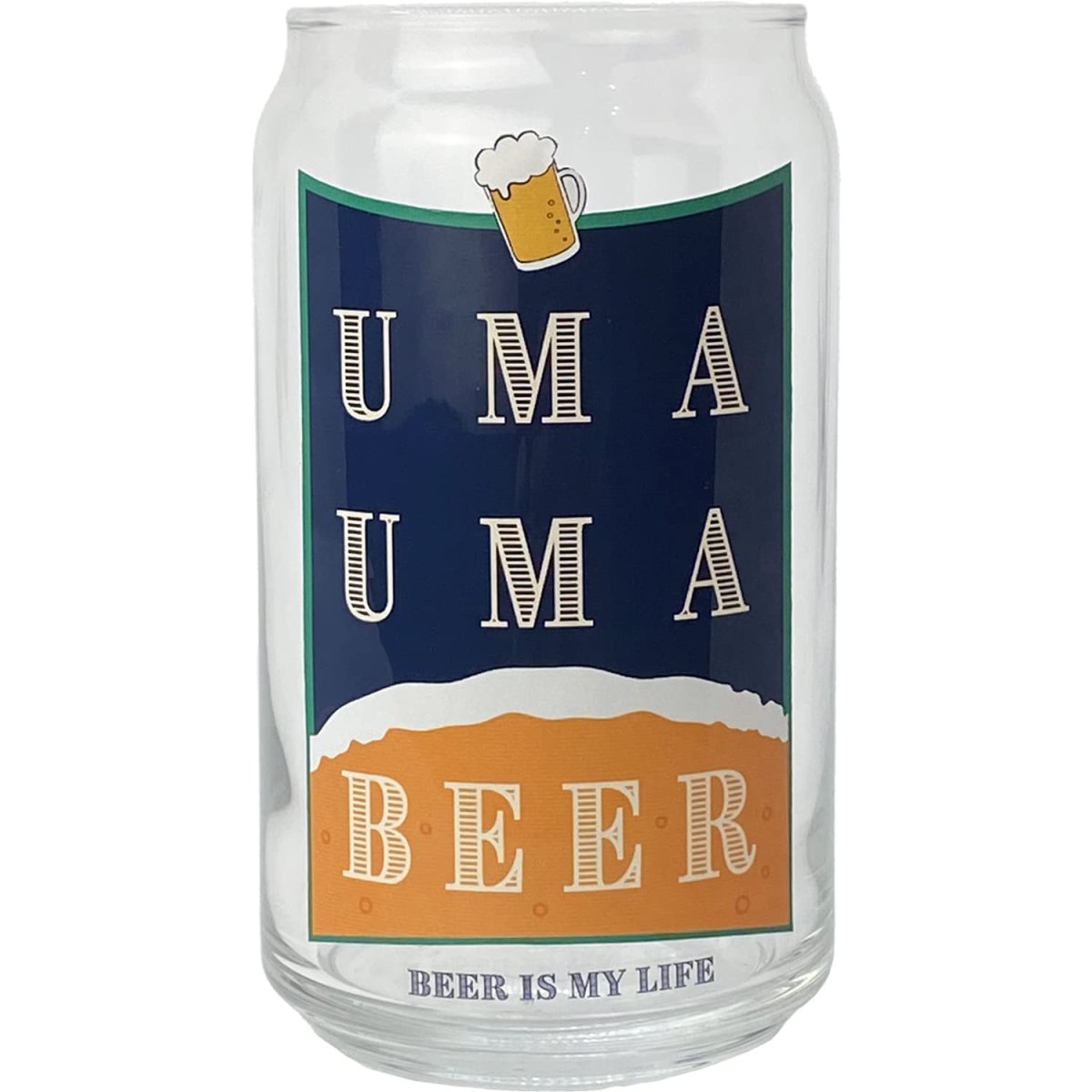 画像1: サンアート おもしろ食器 缶型 ガラス グラス 約３６０ｍｌ ＵＭＡＵＭＡ ＢＥＥＲ ビール 日本製 ＳＡＮ３８８２?２ (1)