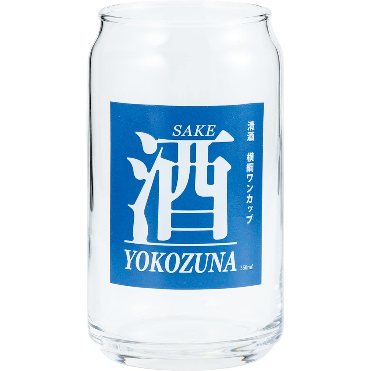 画像1: サンアート おもしろ食器 缶型 ガラス グラス 約３６０ｍｌ 横綱 ワンカップ 酒 日本製 ＳＡＮ３８８２?５ (1)